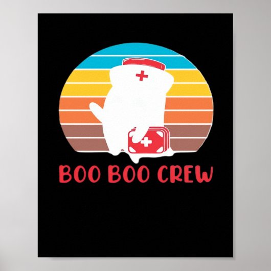 Boo Boo Crew Nurse Funny Ghost Halloween Classic T Poster (Voorkant)