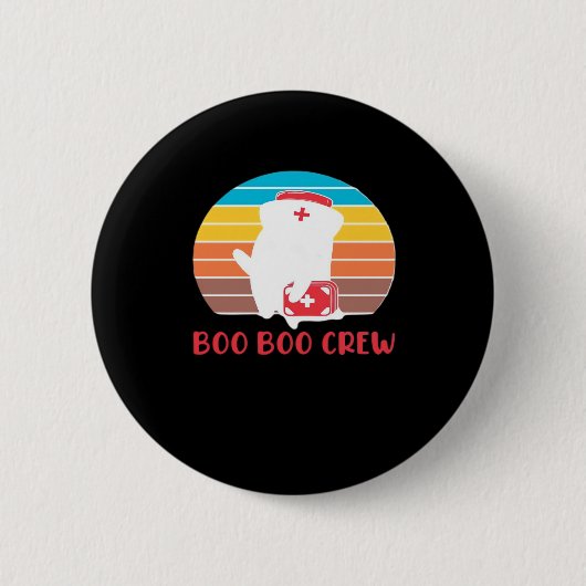 Boo Boo Crew Nurse Funny Ghost Halloween Classic T Ronde Button 5,7 Cm (Voorkant)