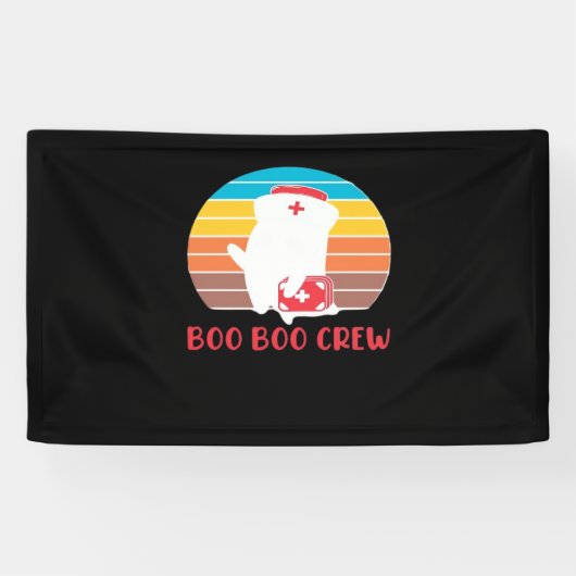 Boo Boo Crew Nurse Funny Ghost Halloween Classic T Spandoek (Horizontaal)