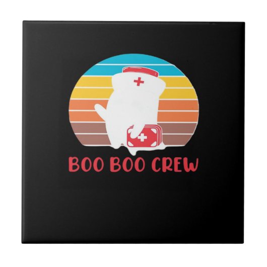 Boo Boo Crew Nurse Funny Ghost Halloween Classic T Tegeltje (Voorkant)