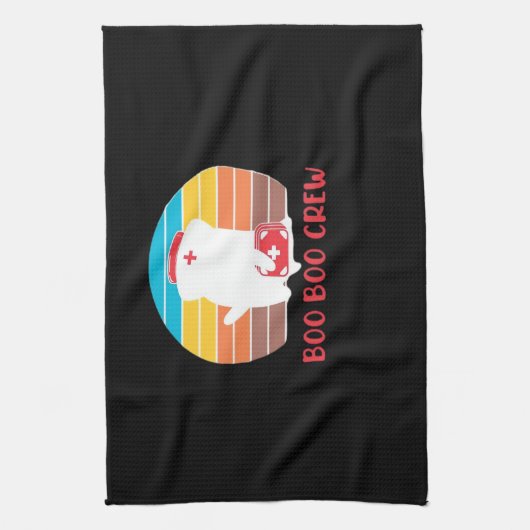 Boo Boo Crew Nurse Funny Ghost Halloween Classic T Theedoek (Verticaal)