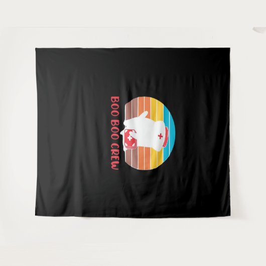 Boo Boo Crew Nurse Funny Ghost Halloween Classic T Wandkleed (Voorkant (horizontaal))