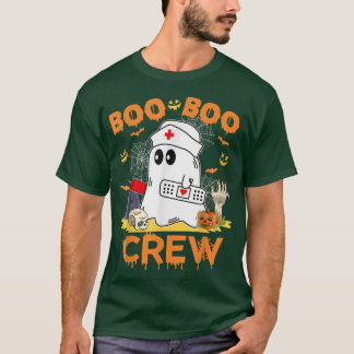 Boo Boo Crew Nurse Funny Ghost Women Halloween Nu T-shirt