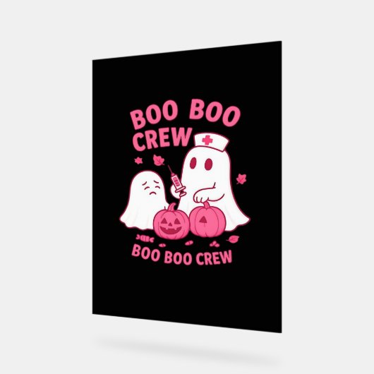 Boo Boo Crew Nurse Funny Halloween Ghost Nurse Gir Acryl Bord (Hoek)