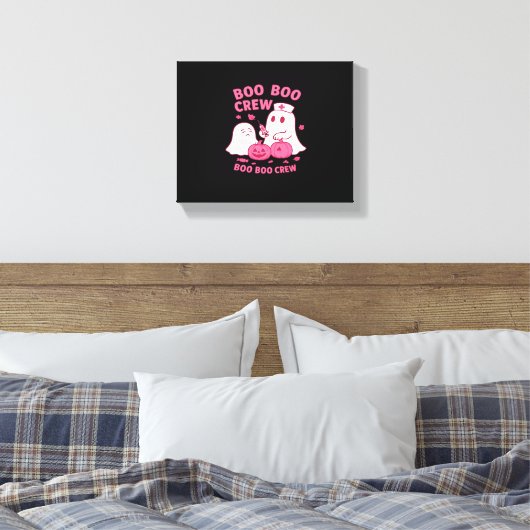 Boo Boo Crew Nurse Funny Halloween Ghost Nurse Gir Canvas Afdruk (Insitu (Slaapkamer))