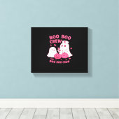 Boo Boo Crew Nurse Funny Halloween Ghost Nurse Gir Canvas Afdruk (Insitu (Houten vloer))