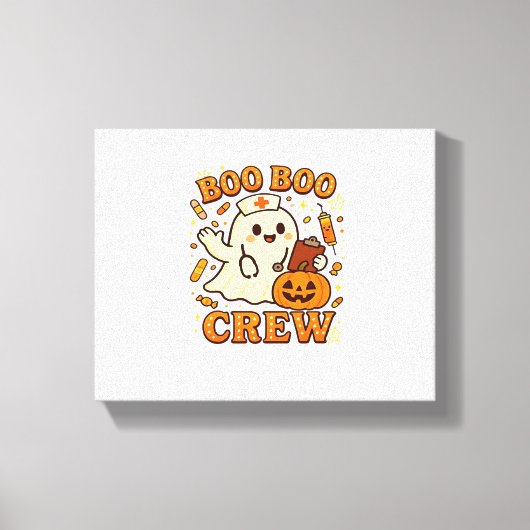 Boo Boo Crew Nurse Funny Halloween Ghost Nurse Gir Canvas Afdruk (Voorkant)