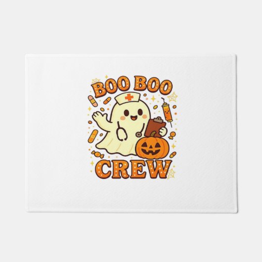 Boo Boo Crew Nurse Funny Halloween Ghost Nurse Gir Deurmat (Voorkant)
