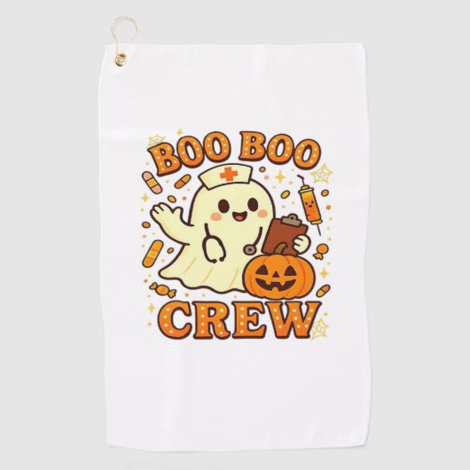 Boo Boo Crew Nurse Funny Halloween Ghost Nurse Gir Golfhanddoek (Voorkant)