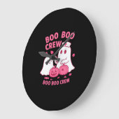 Boo Boo Crew Nurse Funny Halloween Ghost Nurse Gir Grote Klok (Hoek)