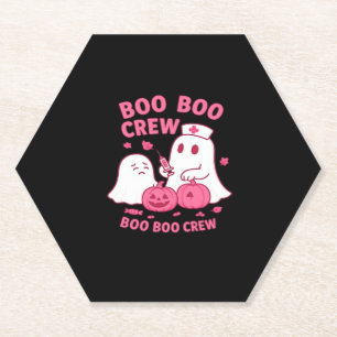 Boo Boo Crew Nurse Funny Halloween Ghost Nurse Gir Kartonnen Onderzetters