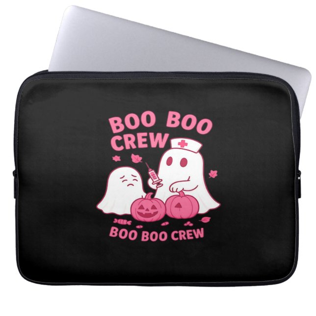 Boo Boo Crew Nurse Funny Halloween Ghost Nurse Gir Laptop Sleeve (Voorkant)
