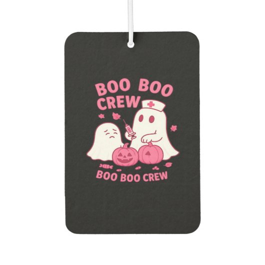 Boo Boo Crew Nurse Funny Halloween Ghost Nurse Gir Luchtverfrisser (Voorkant)