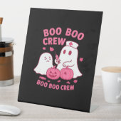 Boo Boo Crew Nurse Funny Halloween Ghost Nurse Gir Reclamebord Met Voetstuk (Insitu)