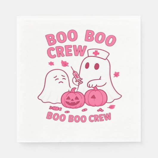 Boo Boo Crew Nurse Funny Halloween Ghost Nurse Gir Servet (Voorkant)