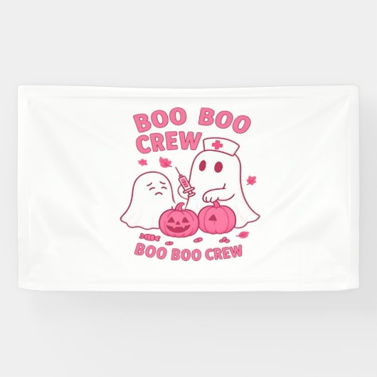 Boo Boo Crew Nurse Funny Halloween Ghost Nurse Gir Spandoek (Horizontaal)