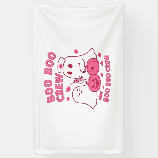 Boo Boo Crew Nurse Funny Halloween Ghost Nurse Gir Spandoek (Verticaal)
