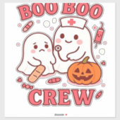 Boo Boo Crew Nurse Funny Halloween Ghost Nurse Gir Sticker (Vel)