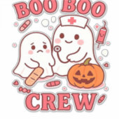 Boo Boo Crew Nurse Funny Halloween Ghost Nurse Gir Sticker (Voorkant)