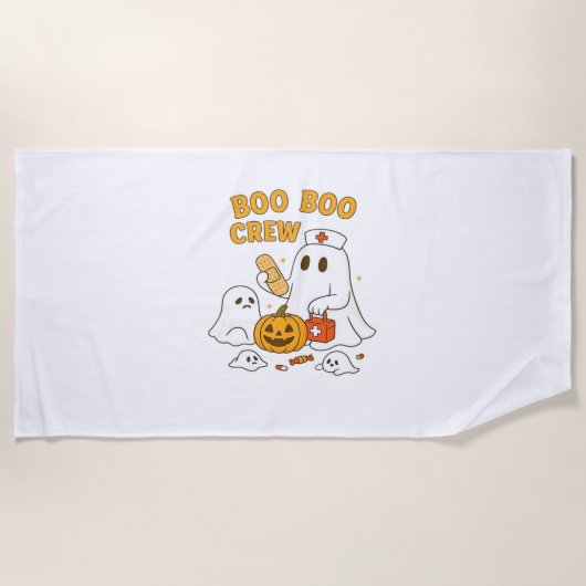 Boo Boo Crew Nurse Funny Halloween Ghost Nurse Gir Strandlaken (Voorkant)