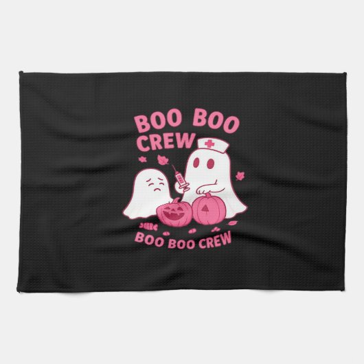 Boo Boo Crew Nurse Funny Halloween Ghost Nurse Gir Theedoek (Horizontaal)