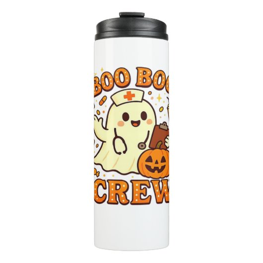 Boo Boo Crew Nurse Funny Halloween Ghost Nurse Gir Thermosbeker (Voorkant)