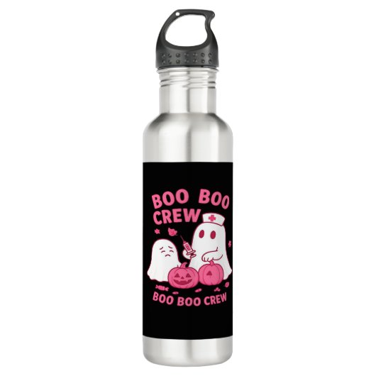 Boo Boo Crew Nurse Funny Halloween Ghost Nurse Gir Waterfles (Voorkant)