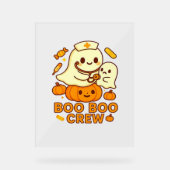 Boo Boo Crew Nurse Ghost Classic T-shirt Acryl Bord (Voorkant)