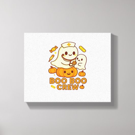Boo Boo Crew Nurse Ghost Classic T-shirt Canvas Afdruk (Voorkant)