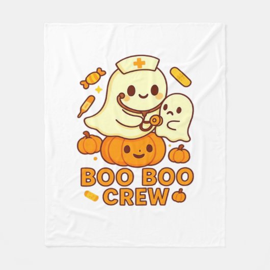 Boo Boo Crew Nurse Ghost Classic T-shirt Fleece Deken (Voorkant)