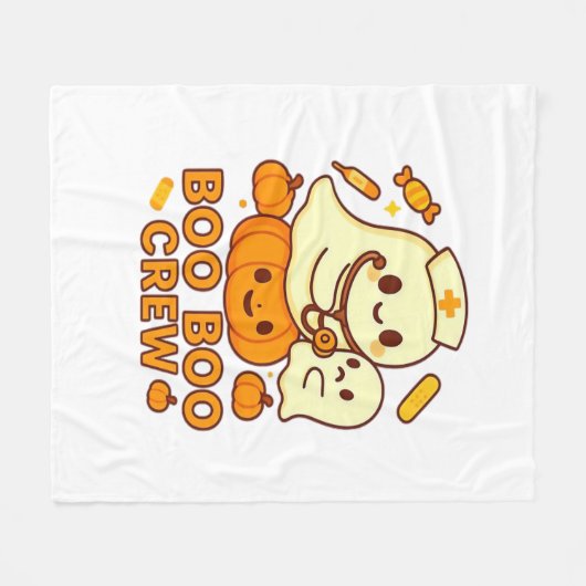 Boo Boo Crew Nurse Ghost Classic T-shirt Fleece Deken (Voorkant (Horizontaal))