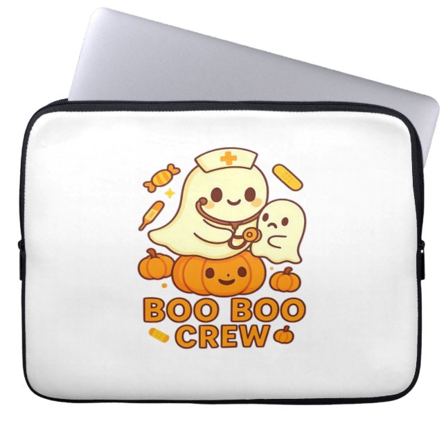 Boo Boo Crew Nurse Ghost Classic T-shirt Laptop Sleeve (Voorkant)
