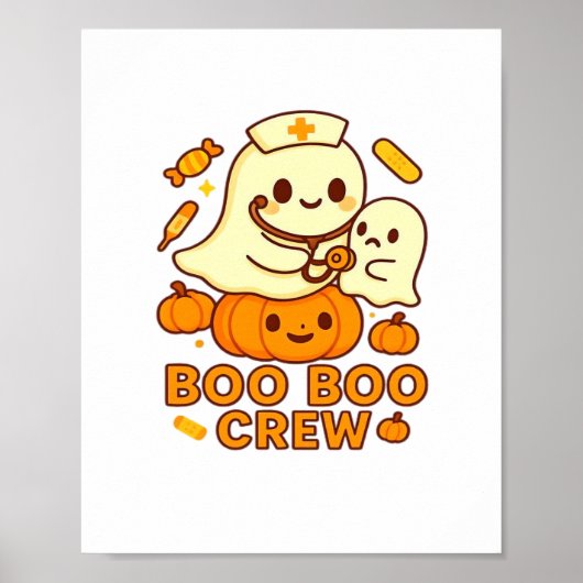 Boo Boo Crew Nurse Ghost Classic T-shirt Poster (Voorkant)