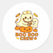 Boo Boo Crew Nurse Ghost Classic T-shirt Ronde Sticker (Voorkant)