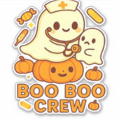 Boo Boo Crew Nurse Ghost Classic T-shirt Sticker (Voorkant)