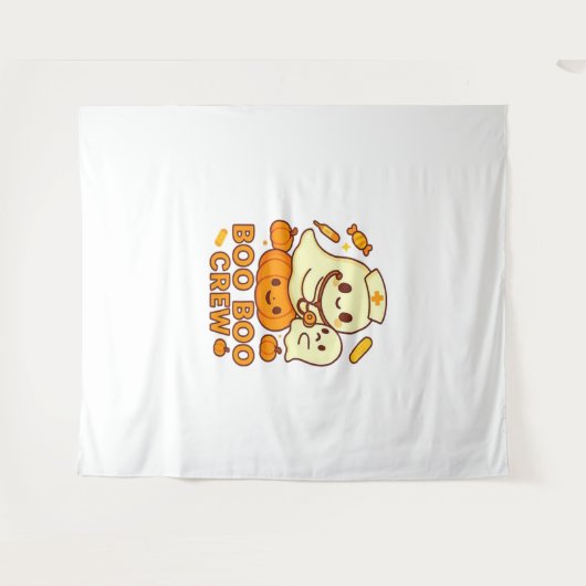 Boo Boo Crew Nurse Ghost Classic T-shirt Wandkleed (Voorkant (horizontaal))