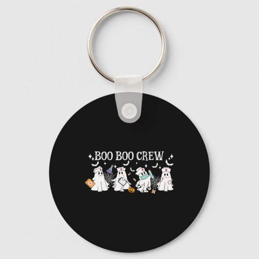 Boo Boo Crew Nurse Ghost Funny Halloween Sleutelhanger (Voorkant)