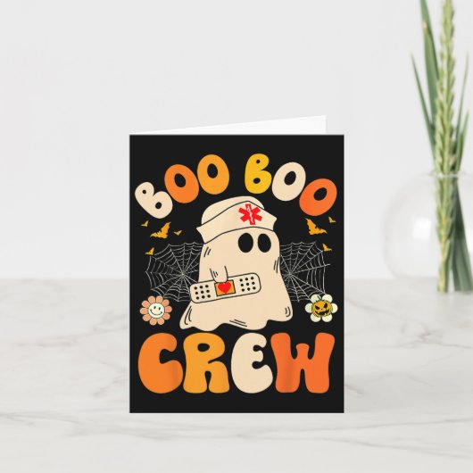 Boo Boo Crew Nurse Ghost Halloween Kaart (Voorkant)