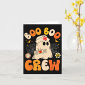 Boo Boo Crew Nurse Ghost Halloween Kaart (Gele Bloem)