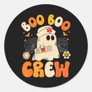 Boo Boo Crew Nurse Ghost Halloween Ronde Sticker