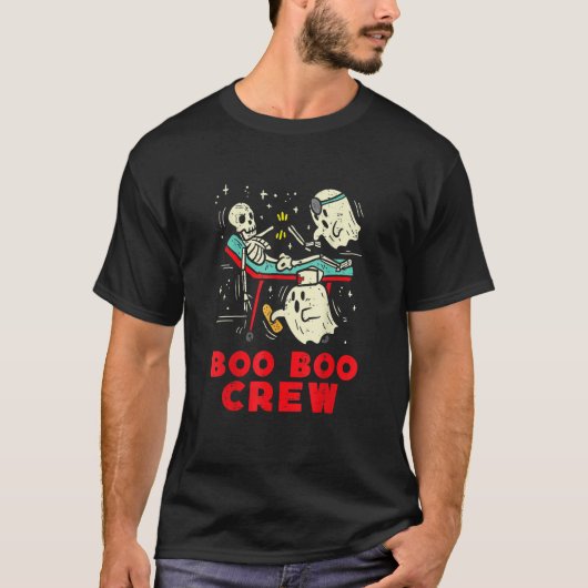 Boo Boo Crew Nurse Ghost & Skeleton  Halloween T-shirt (Voorkant)
