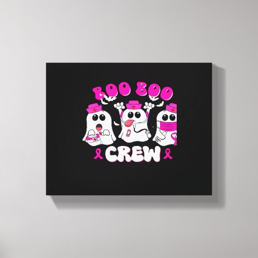 Boo Boo Crew Nurse Halloween Costume Ghost Breast Canvas Afdruk (Voorkant)