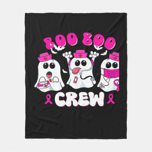 Boo Boo Crew Nurse Halloween Costume Ghost Breast Fleece Deken (Voorkant)