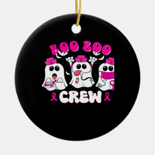 Boo Boo Crew Nurse Halloween Costume Ghost Breast  Keramisch Ornament (Voorkant)