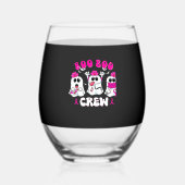 Boo Boo Crew Nurse Halloween Costume Ghost Breast  Wijnglas Zonder Voet (Voorkant)