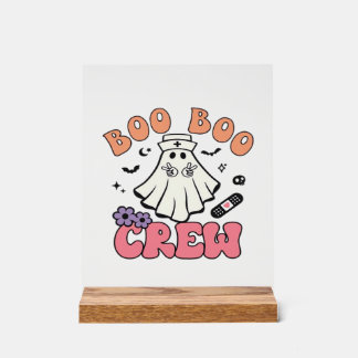 Boo Boo Crew Nurse Halloween Ghost Funny Classic T Acryl Bord