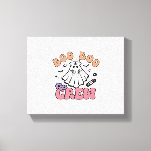 Boo Boo Crew Nurse Halloween Ghost Funny Classic T Canvas Afdruk (Voorkant)