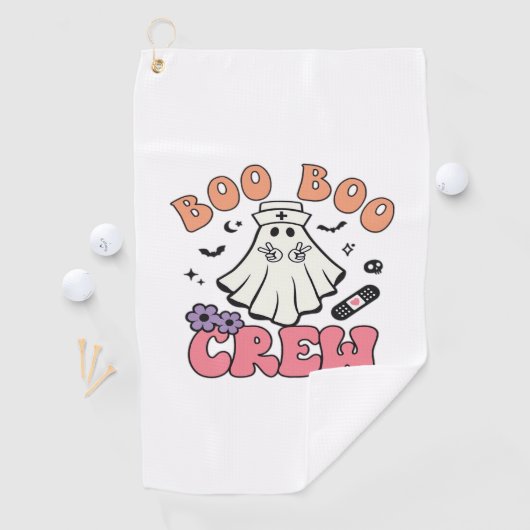 Boo Boo Crew Nurse Halloween Ghost Funny Classic T Golfhanddoek (Insitu)