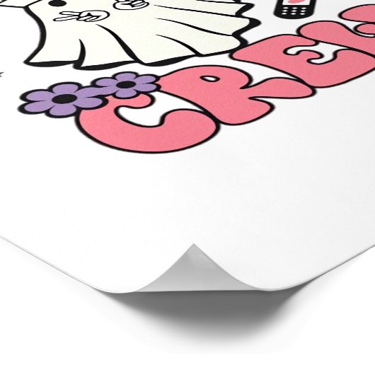 Boo Boo Crew Nurse Halloween Ghost Funny Classic T Poster (Hoek)