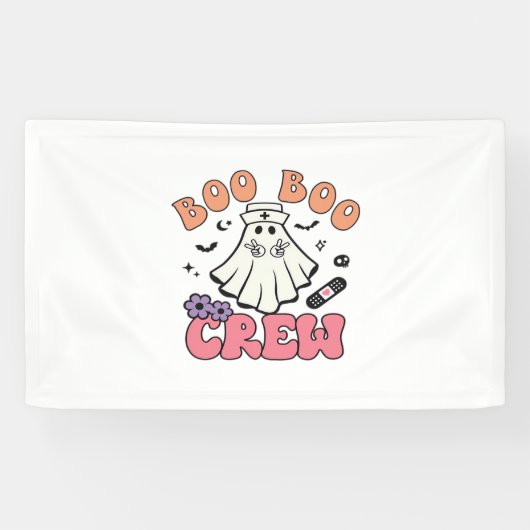 Boo Boo Crew Nurse Halloween Ghost Funny Classic T Spandoek (Horizontaal)